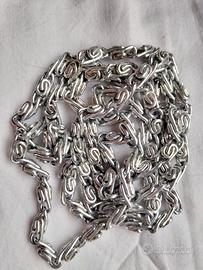 Collana Multiuso a Maglia Bizantina Argentata - Lu