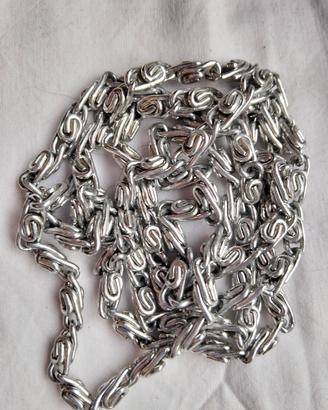 Collana Multiuso a Maglia Bizantina Argentata - Lu