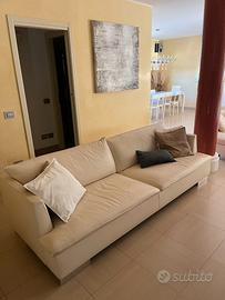 Divano lineare in pelle CTS Salotti (come nuovo)