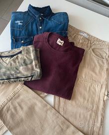 Set 4 pz:jeans,maglia,camicia e tshirt