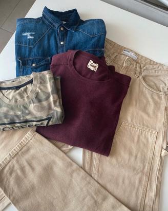 Set 4 pz:jeans,maglia,camicia e tshirt