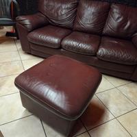 divano marrone in pelle vera