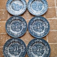 set 6 piatti vintage Royal Tudor Ware 1828