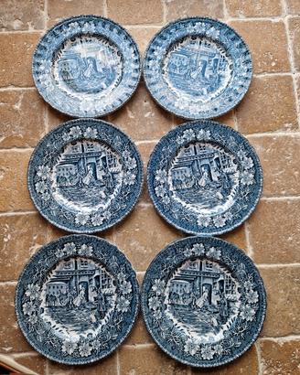 set 6 piatti vintage Royal Tudor Ware 1828