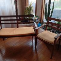 Panca e sedia in legno da giardino/terrazzo 