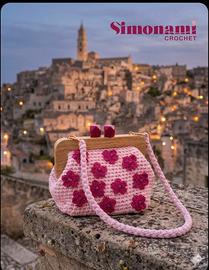 Clutch SIMONAMI CROCHET Rosa Pallido 