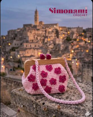 Clutch SIMONAMI CROCHET Rosa Pallido 