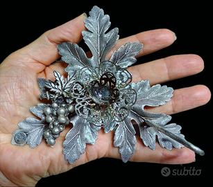 Portacandela Bugia Laminato Argento Vintage Natale