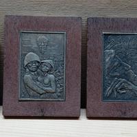 4 bassorilievi artistici Senesi Acqua vintage 