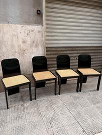 4 sedie anni 70 Molinari x Pozzi in legno curvato