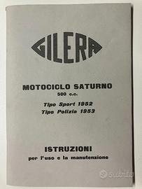 GILERA SATURNO 500 cc - MANUALE USO E MANUTENZIONE
