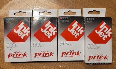 4 cartucce Prink 509 Nero Ciano Giallo Magenta