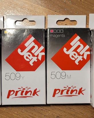 4 cartucce Prink 509 Nero Ciano Giallo Magenta