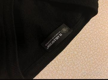 gilet di maglia 100% lana nero