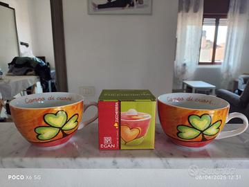 Tazze egan campo di cuori e zuccheriera