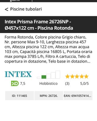 piscina intex rotonda