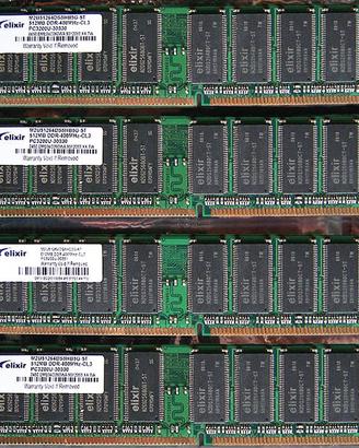 4 memorie Ram DDR da 512 M_PC 3200 (kit da 2 G)
