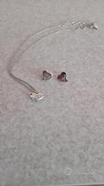 Collana e orecchini a forma di cuore "Guess"