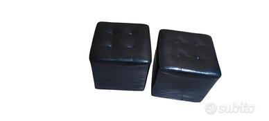 puff in pelle nera
