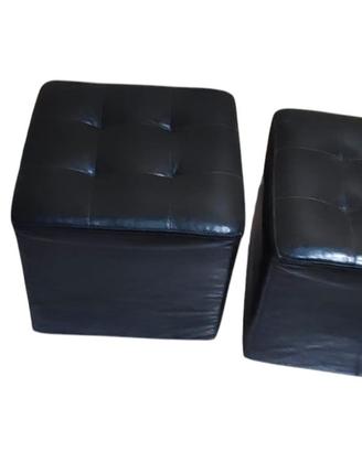 puff in pelle nera