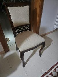 Set di 6 sedie in stile classico, imbottite