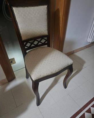 Set di 6 sedie in stile classico, imbottite