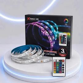 Striscia LED RGB Telecomando Alimentatore 3m
