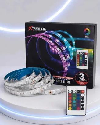 Striscia LED RGB Telecomando Alimentatore 3m