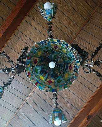 Lampadario allegorico, inizio '900, pezzo unico