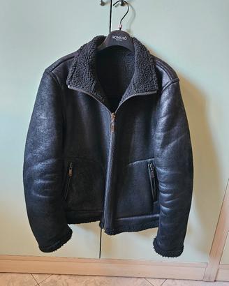 Giubbino nero pelle double face 