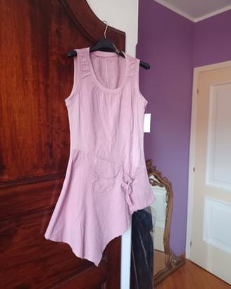 maxi canotta/ vestito donna lino