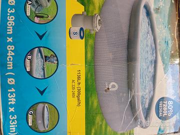 piscina da giardino con bordo gonfiabile completa