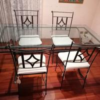 Tavolo e sedie in ferro forgiato 