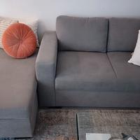 Divano +pouf cont. come nuovo- grigio-mondo conv.