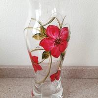 Vaso in vetro dipinto a mano