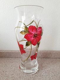 Vaso in vetro dipinto a mano