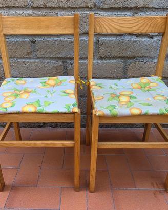 Sedie in Legno Complete Di Cuscino