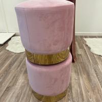 Pouf rosa e oro