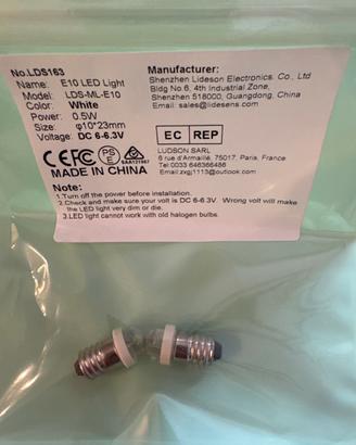 Lampadina LED E10 6v DC