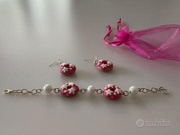 Set braccialetto e orecchini donna in Fimo