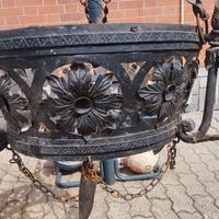 Lampadario in ferro battuto 