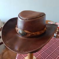cappello cowboy in cuoio