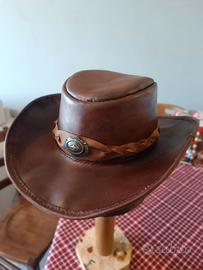 cappello cowboy in cuoio