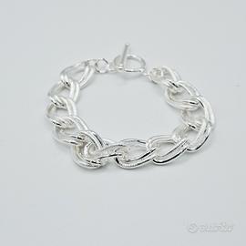 bracciale argento donna catena maglia grossa 