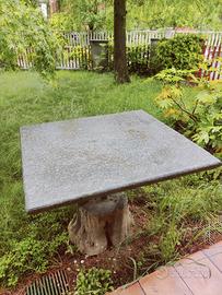 Tavolo da giardino in PIETRA DI LUSERNA e tronco n