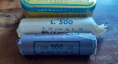 Rotolini 50 pezzi da 10 lire.