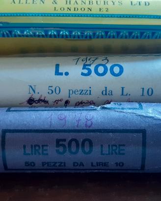 Rotolini 50 pezzi da 10 lire.