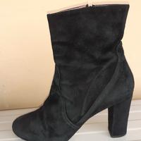 Stivaletti neri camoscio con tacco 39