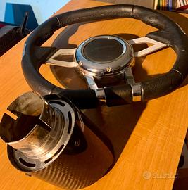 Volante (pelle e ferro) + terminale Simone Racing