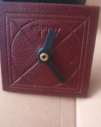 orologio da scrivania in pelle
